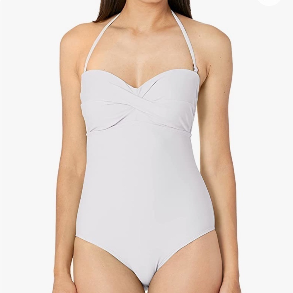 Catalina Women's Standard Twist Front Bandeau One Piece Swimsuit NWT. Medium